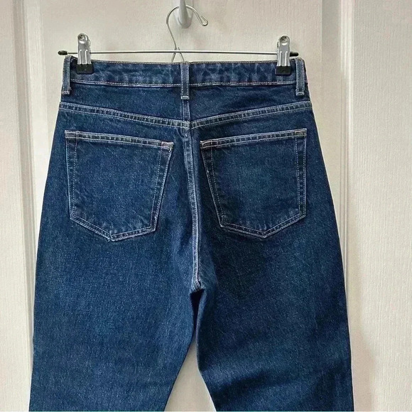 Topshop Straight Leg Jeans High Rise Ankle Crop Dark Blue Denim Size 26 - Picture 8 of 15